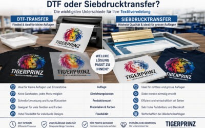 DTF oder Siebdrucktransfer? Die wichtigsten Unterschiede
